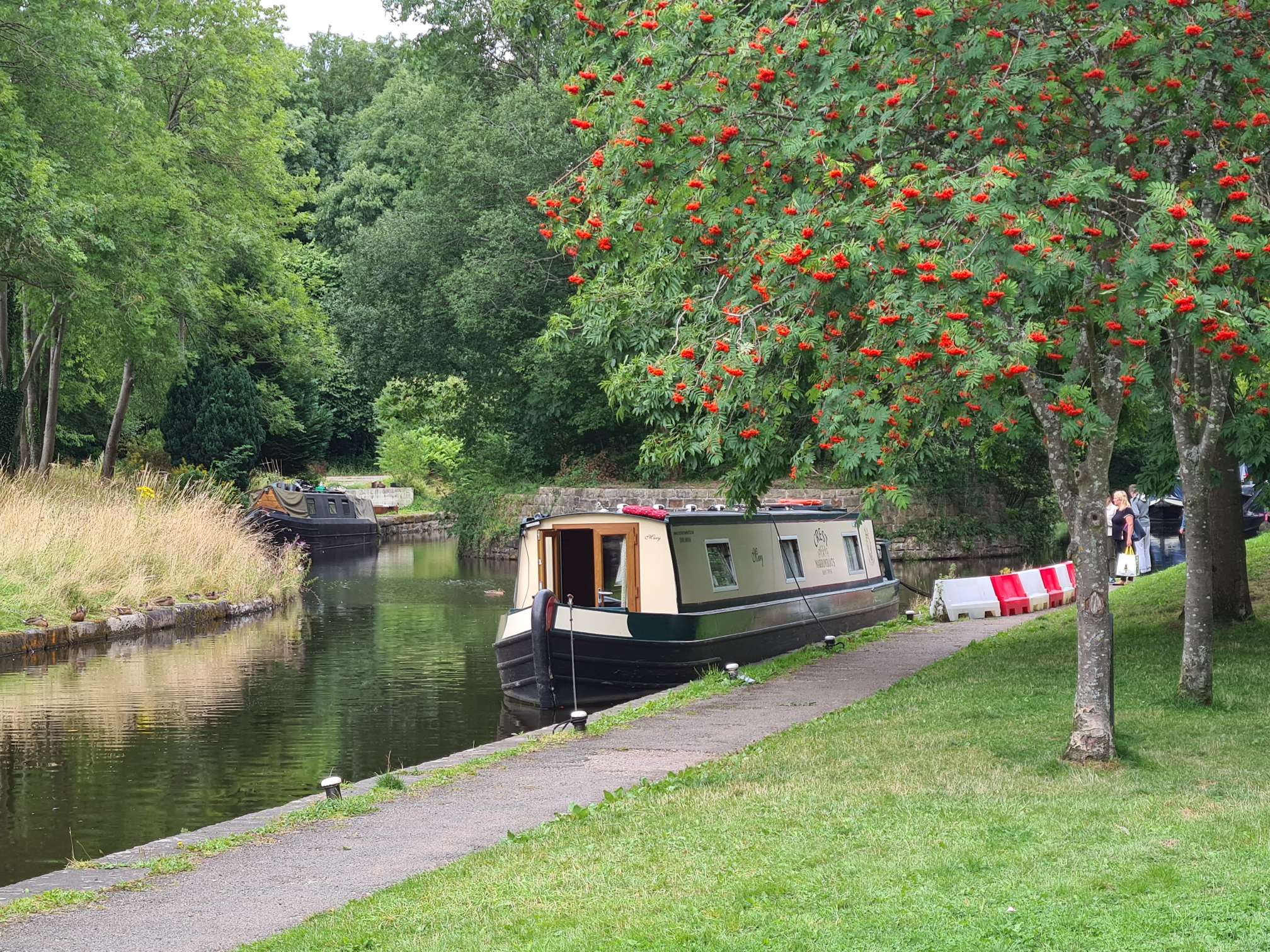 Boats parked on the Llangollen canal