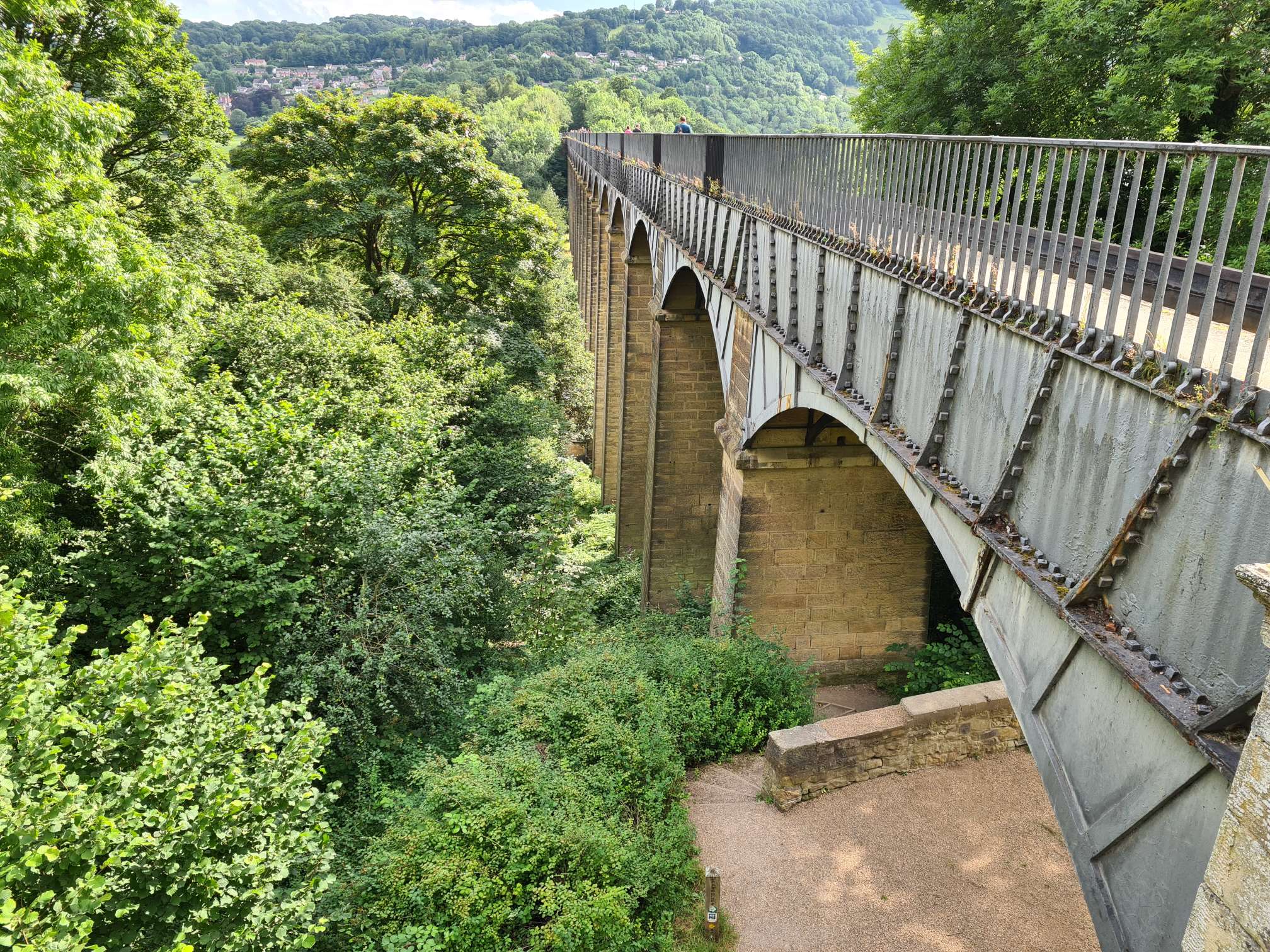 A view across the length of pontcysyllte aqueduct 