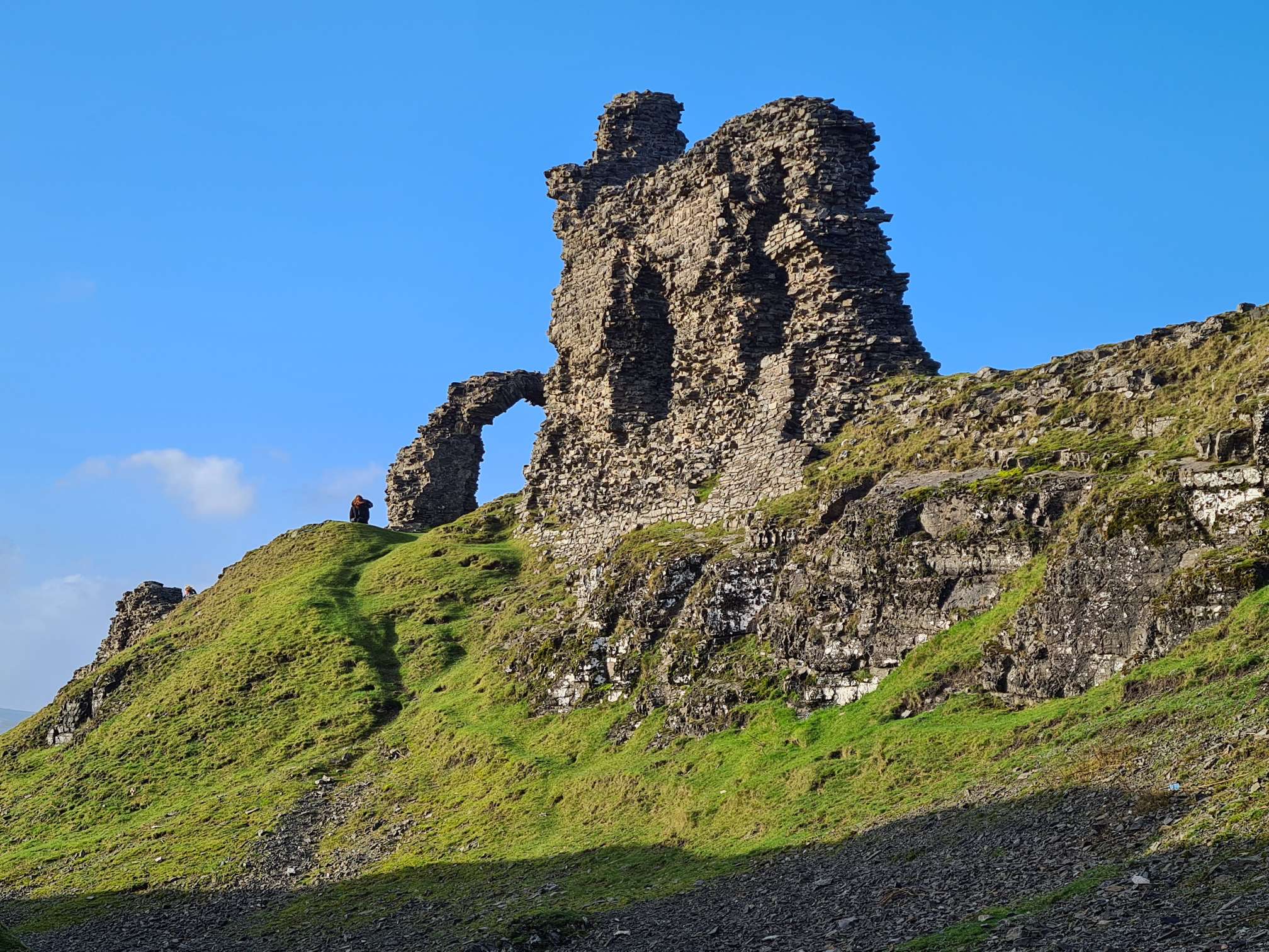 Outside wall of Castell Dinas Bran