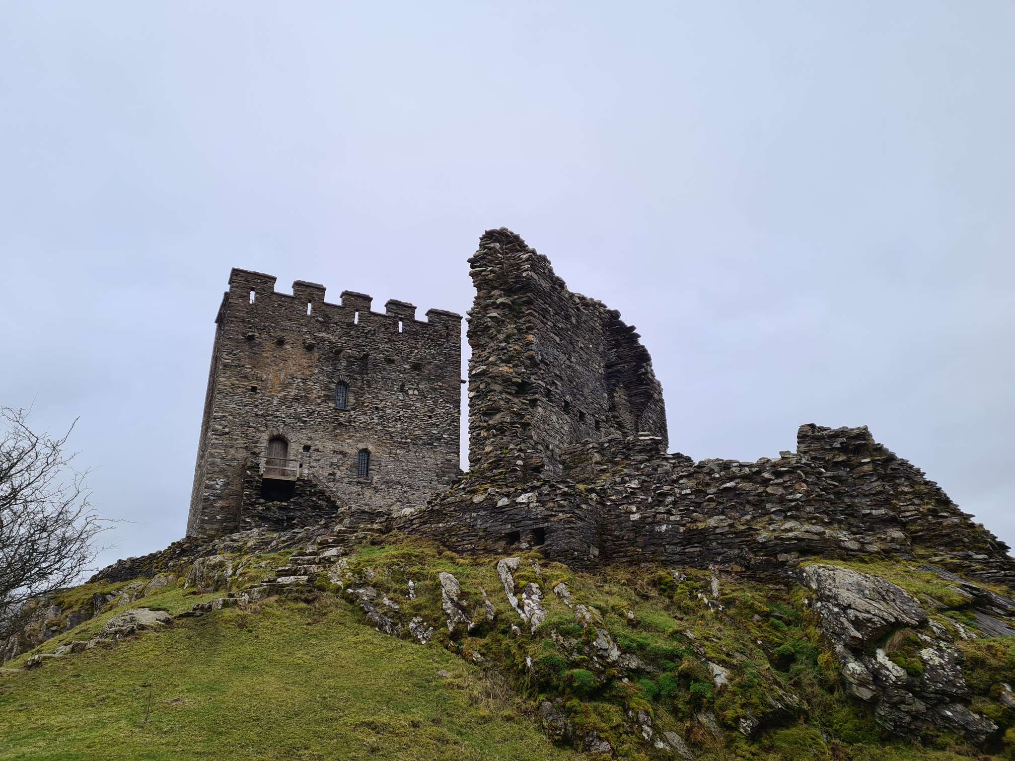 Looking up the hill at Dolwyddelan Castle